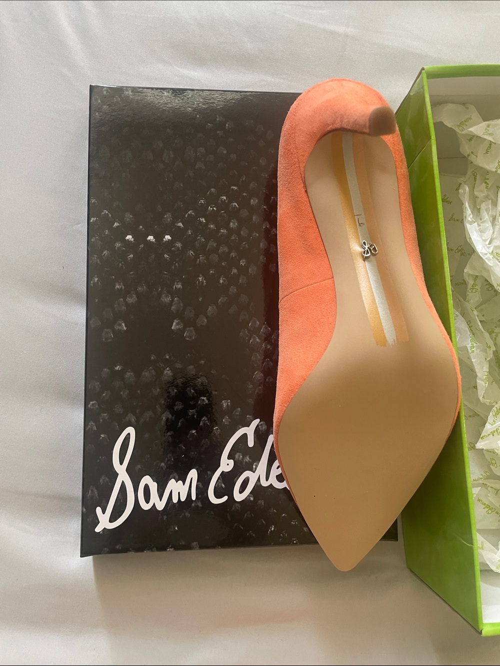 Sam Edelman Hazel Pointy Toe Pump in Melon Suede NEW - Picture 5 of 6